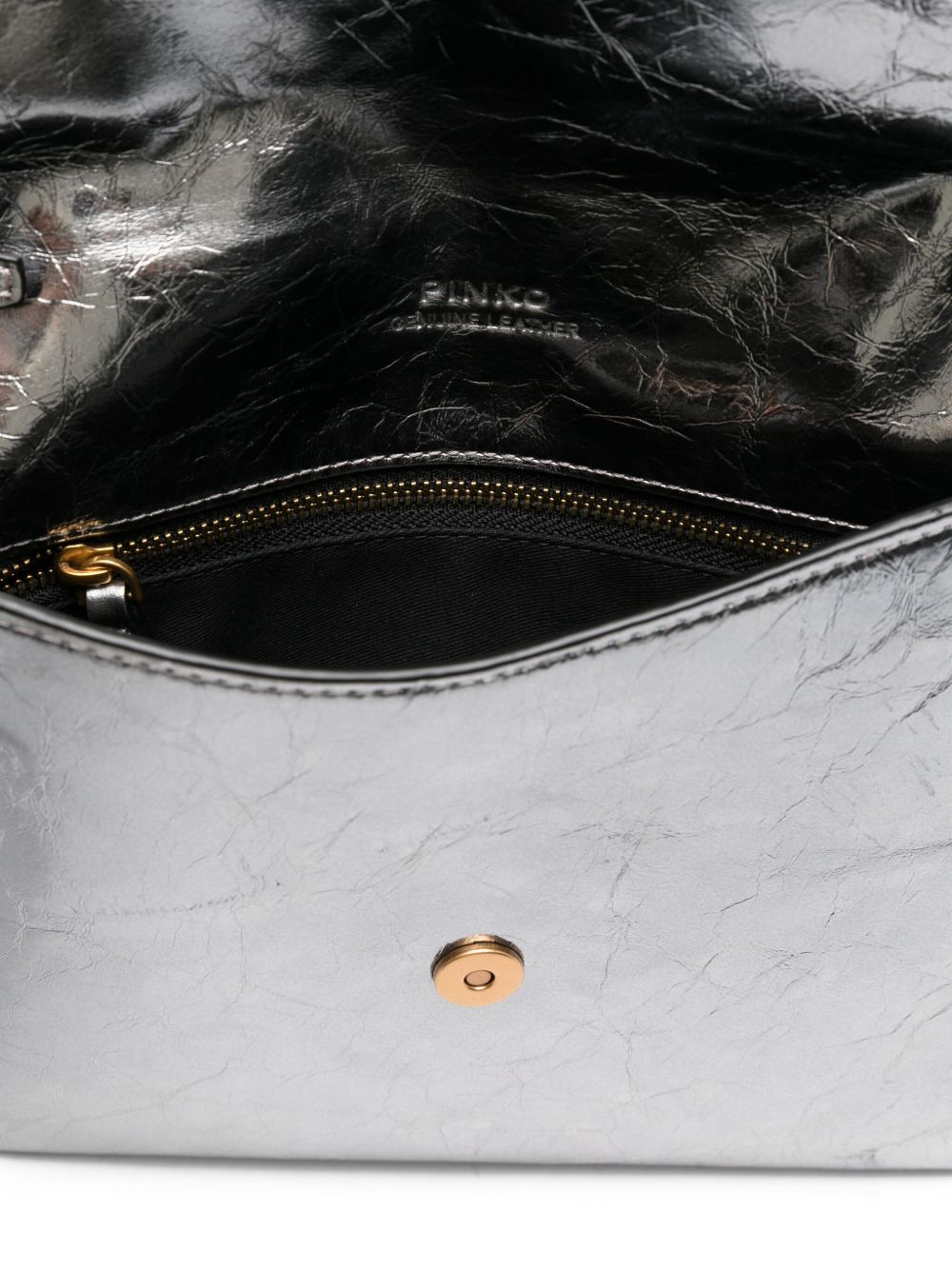 small metallic-leather flap clutch - 5
