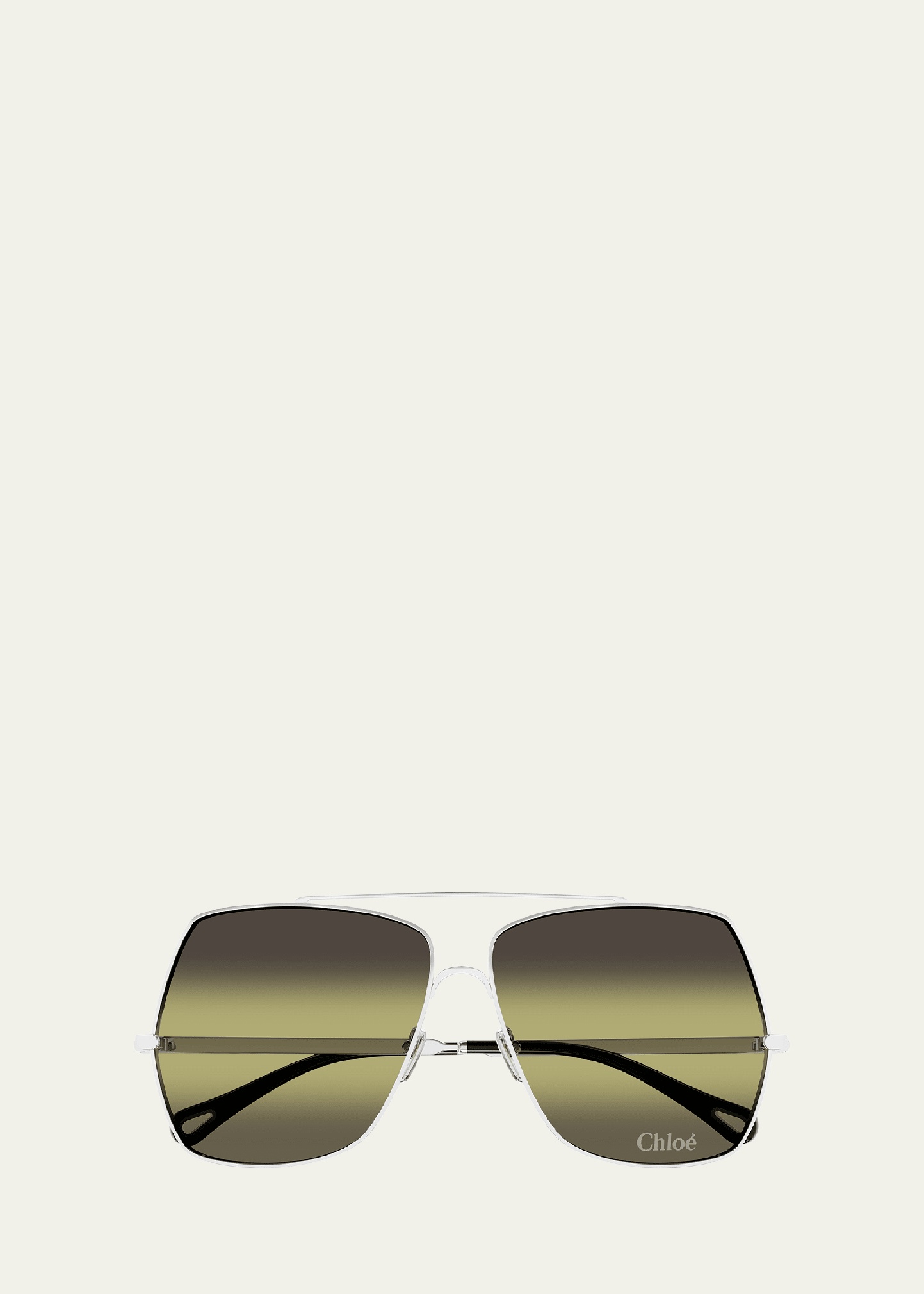 Gradient Aviator Metal Sunglasses - 1