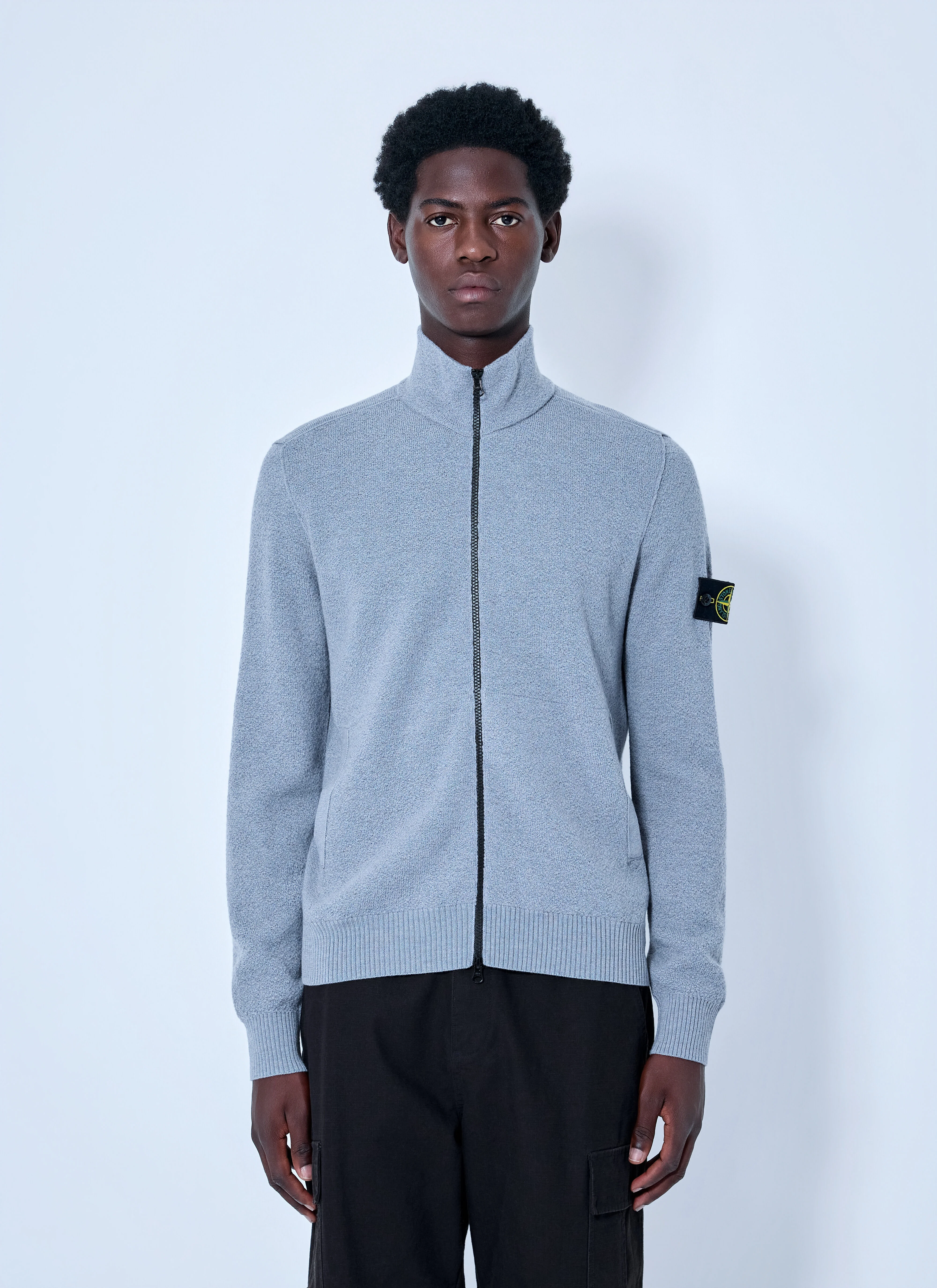 Zip-Up Knit Sweater - 1