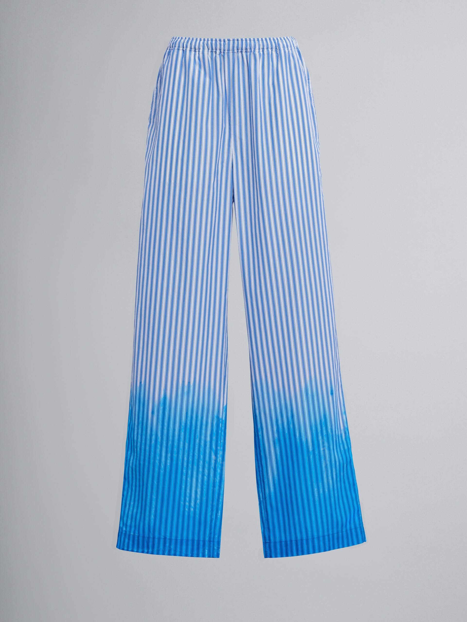 BLUE DIP-DYED POPLIN TROUSERS - 1