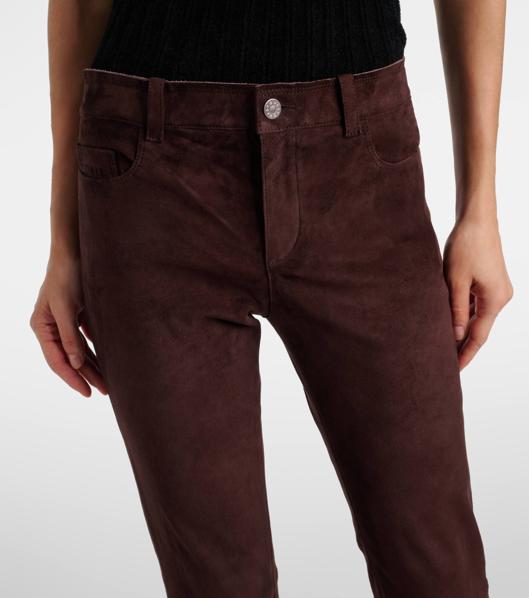 Dean 22 suede flared pants - 4