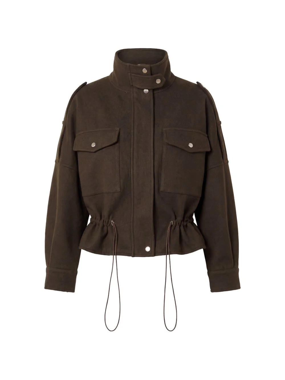 drawstring-waist pocket-detail jacket - 1