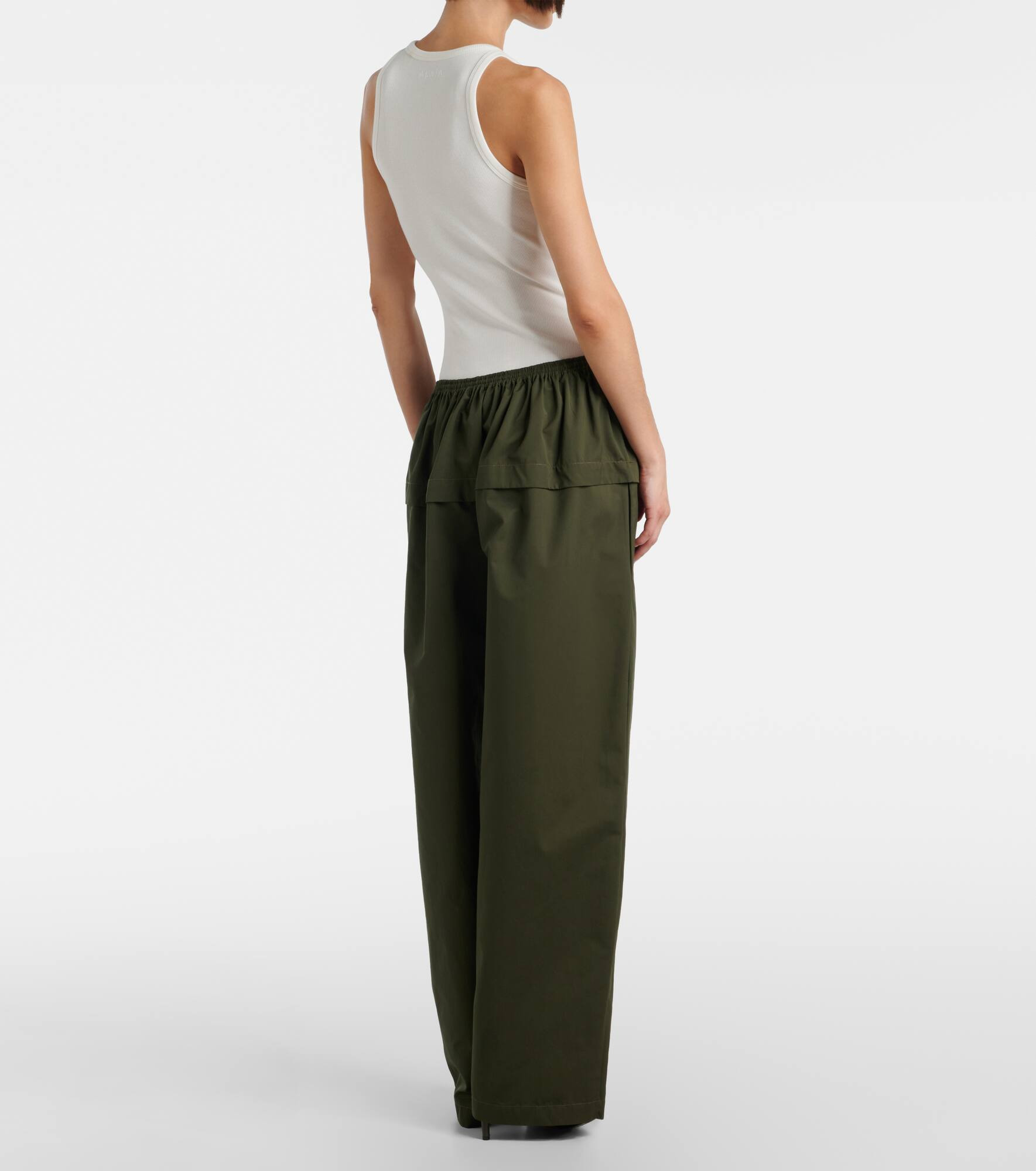 Peplum cotton tapered pants - 3