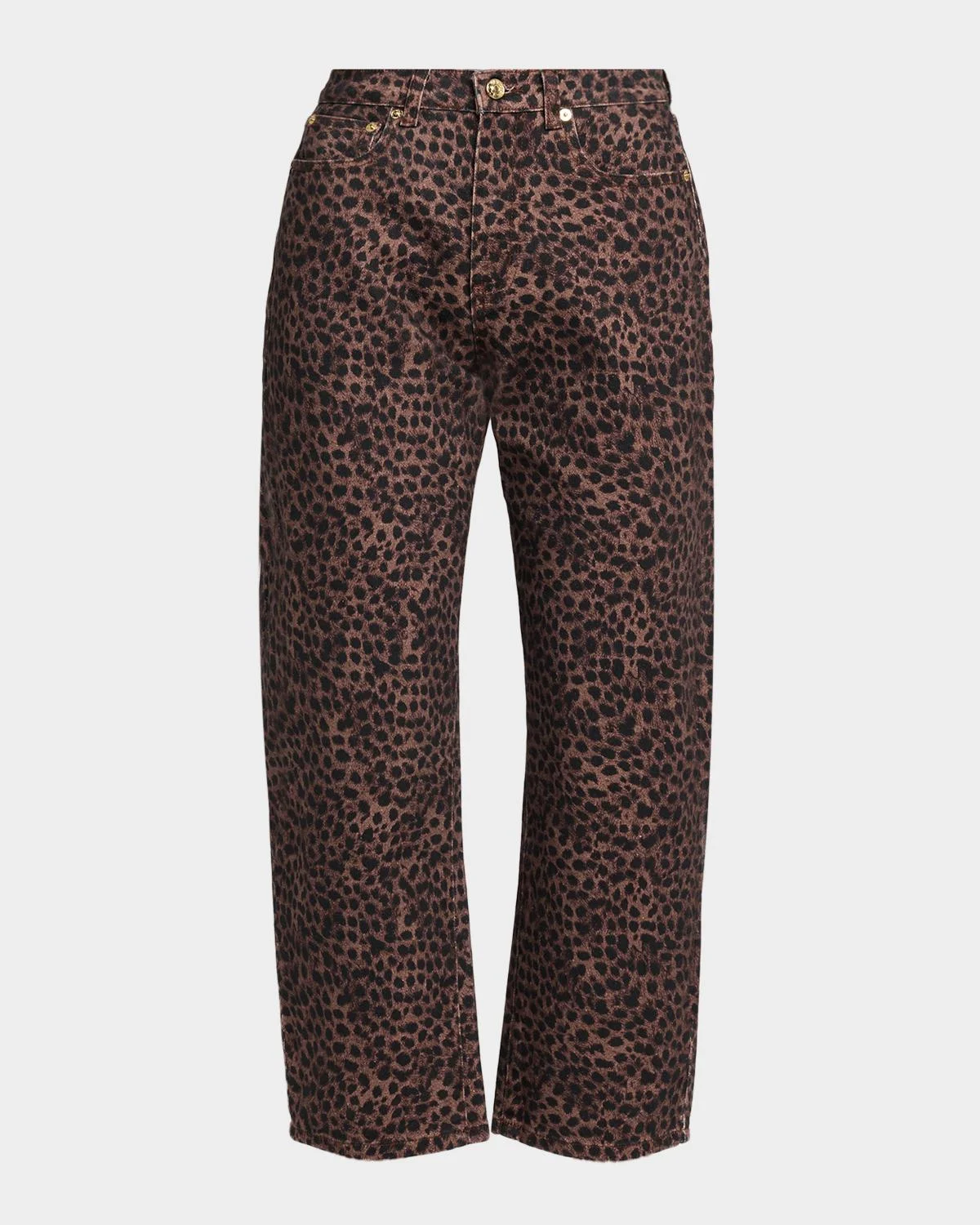 Cobel Leopard Barrel-Leg Jeans - 1