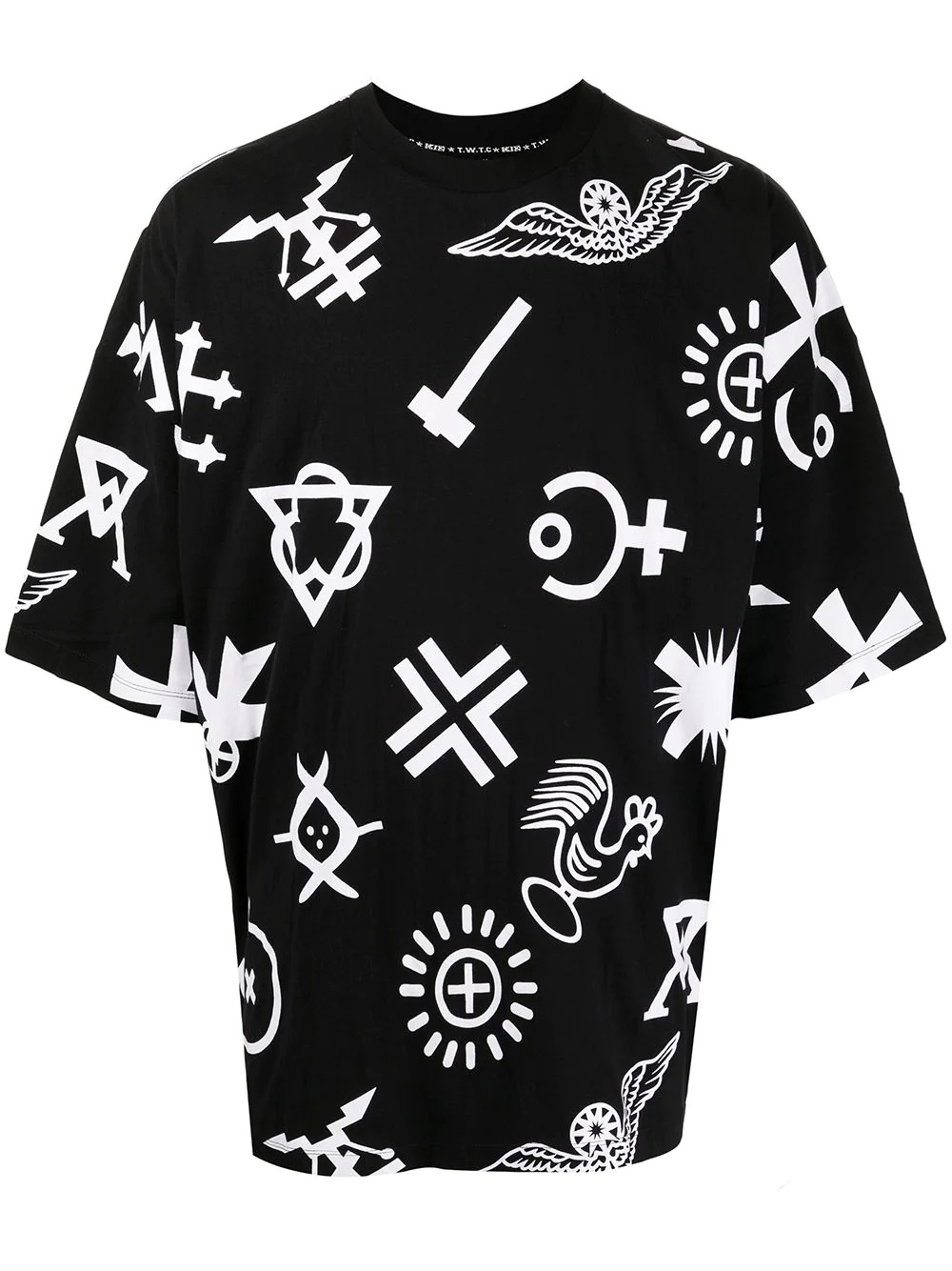 church print oversized T-shirt - 1