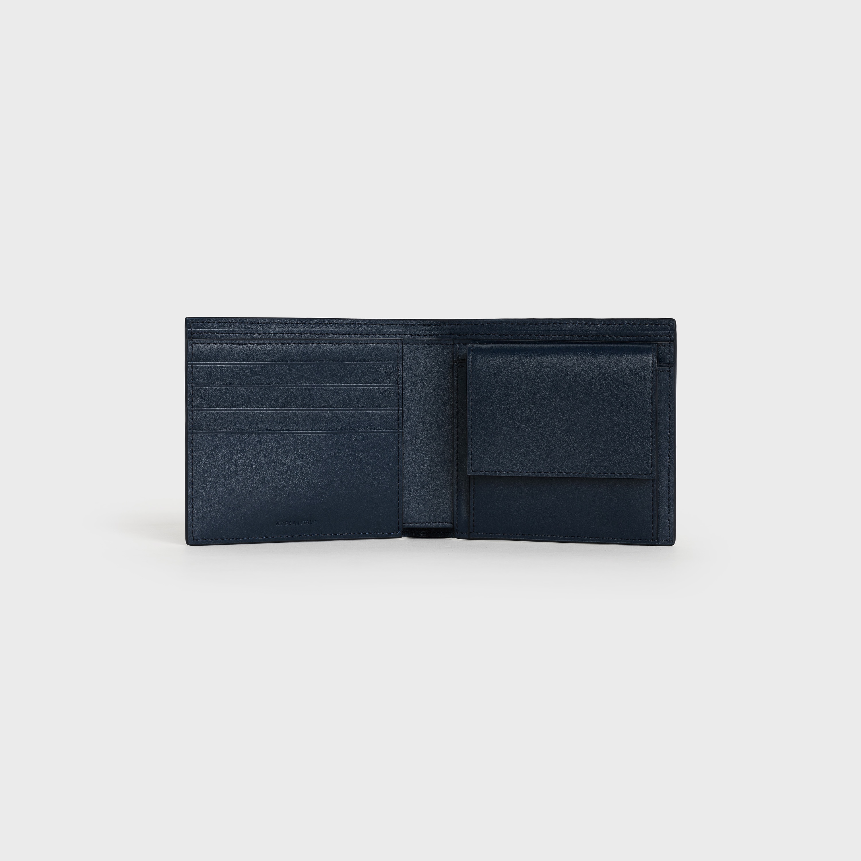 Bi-fold Wallet with Coin Compartment in grained calfskin - 4