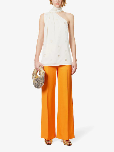 Stella McCartney Structured-waistband flared-leg high-rise woven trousers outlook