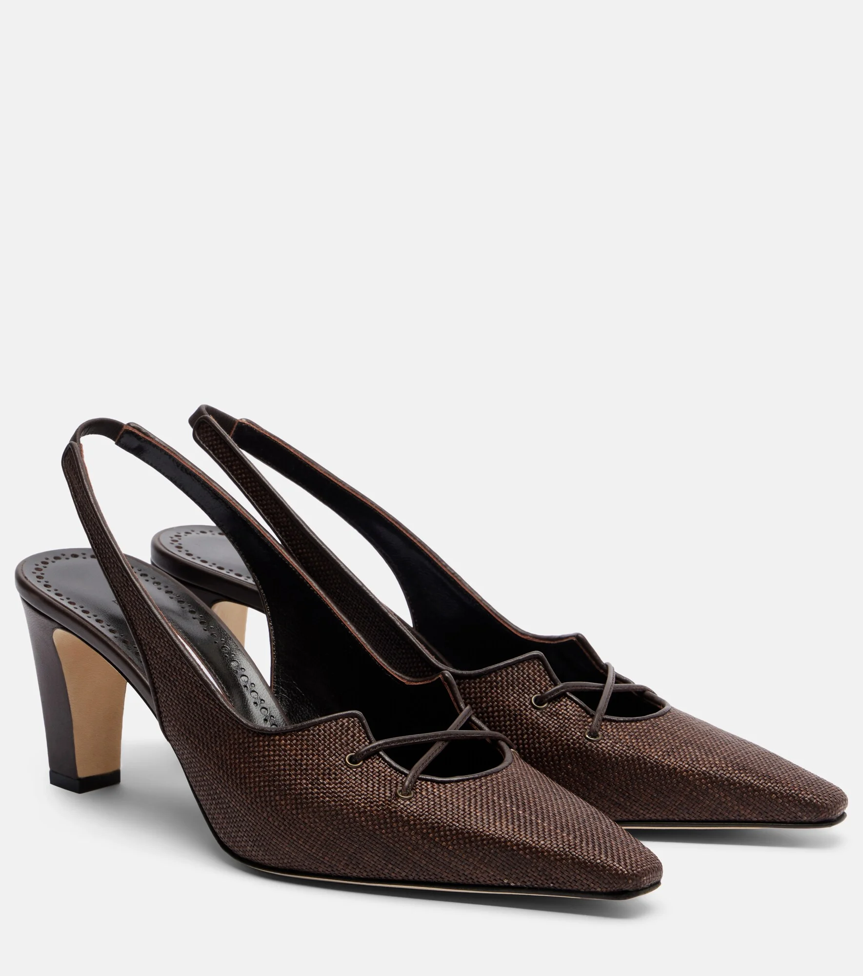 Montbalo raffia slingback pumps - 1