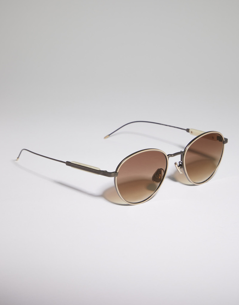 Brunello Cucinelli Sartorial Sunset titanium glasses outlook