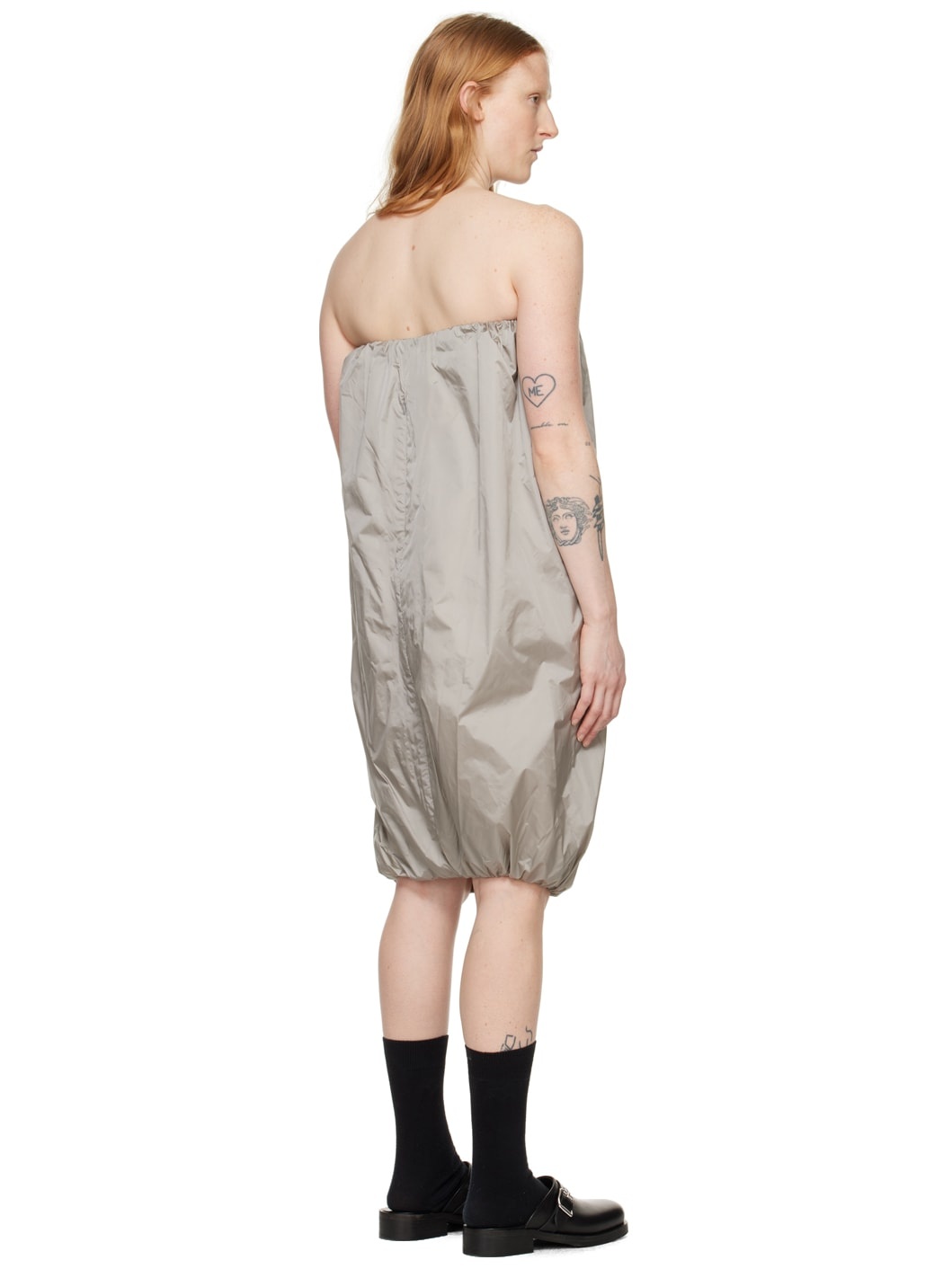 Gray Shirred Minidress - 3