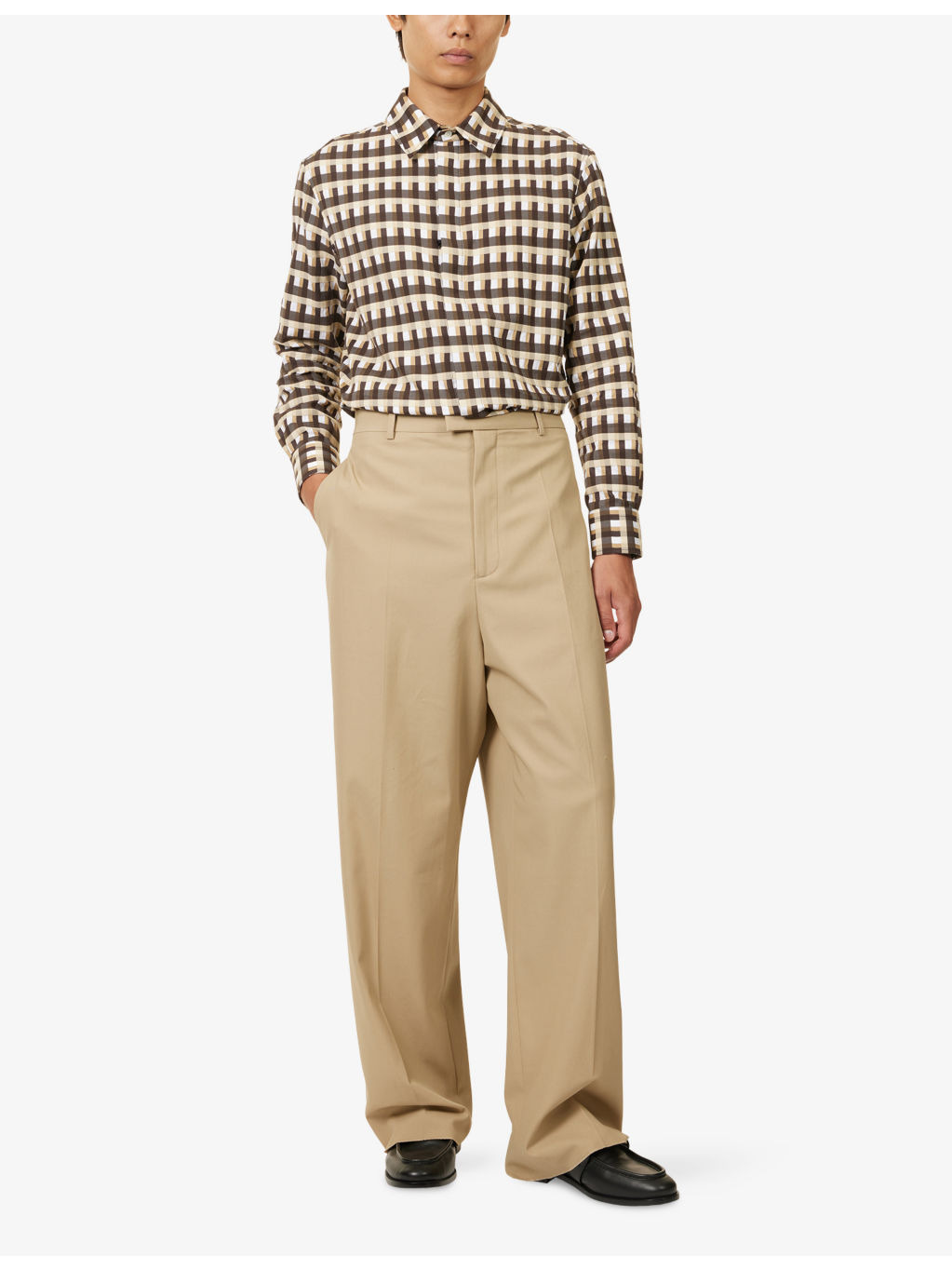 Check-Print Relaxed-Fit Cotton-Poplin Shirt - 2