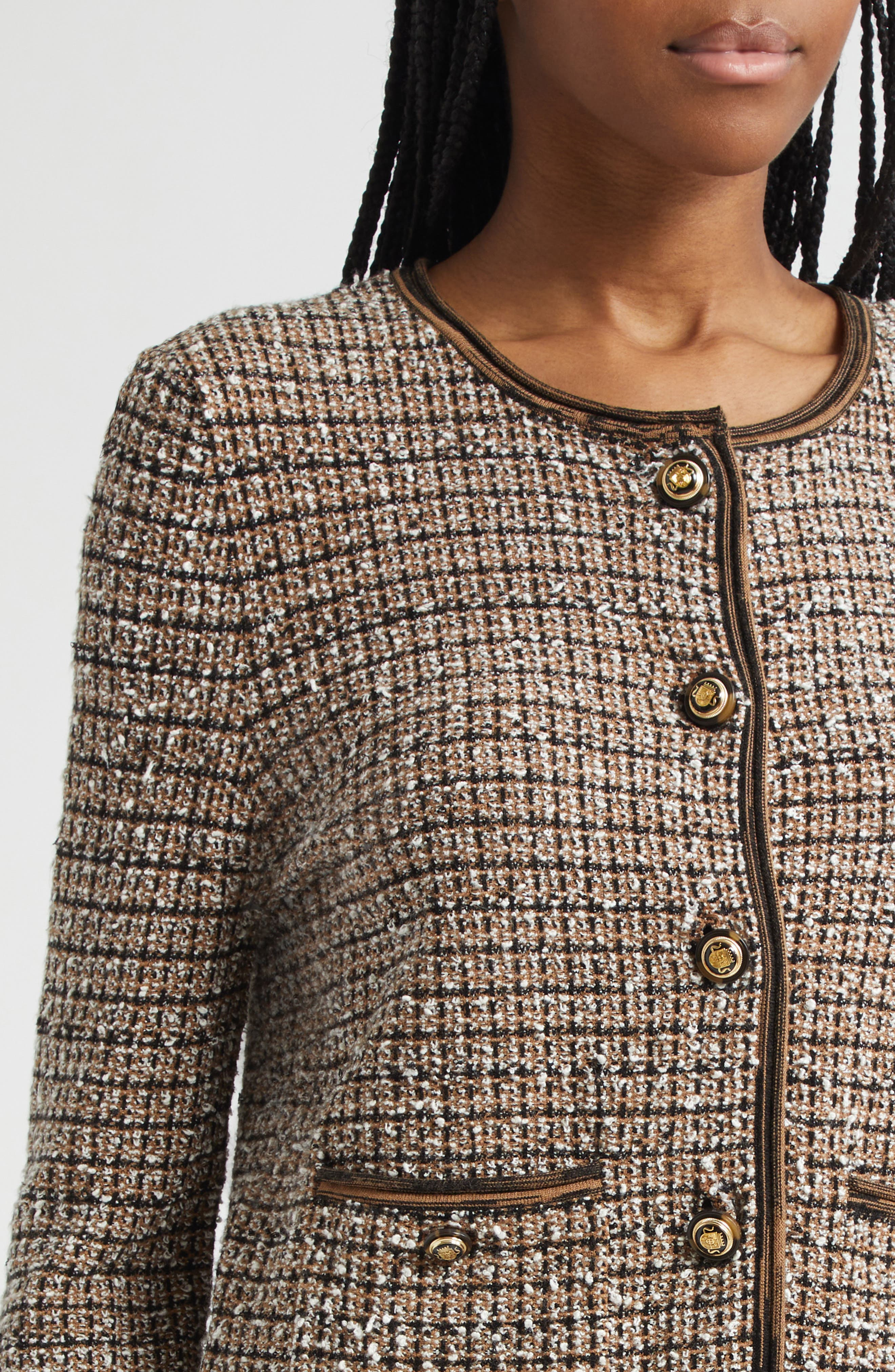 Veronica Beard Brisa Tweed Knit Jacket in Acorn Multi at Nordstrom - 5