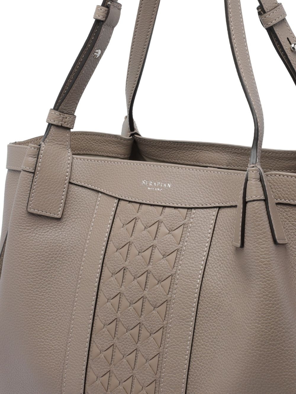 Serapian leather woven-detail shoulder bag - 4