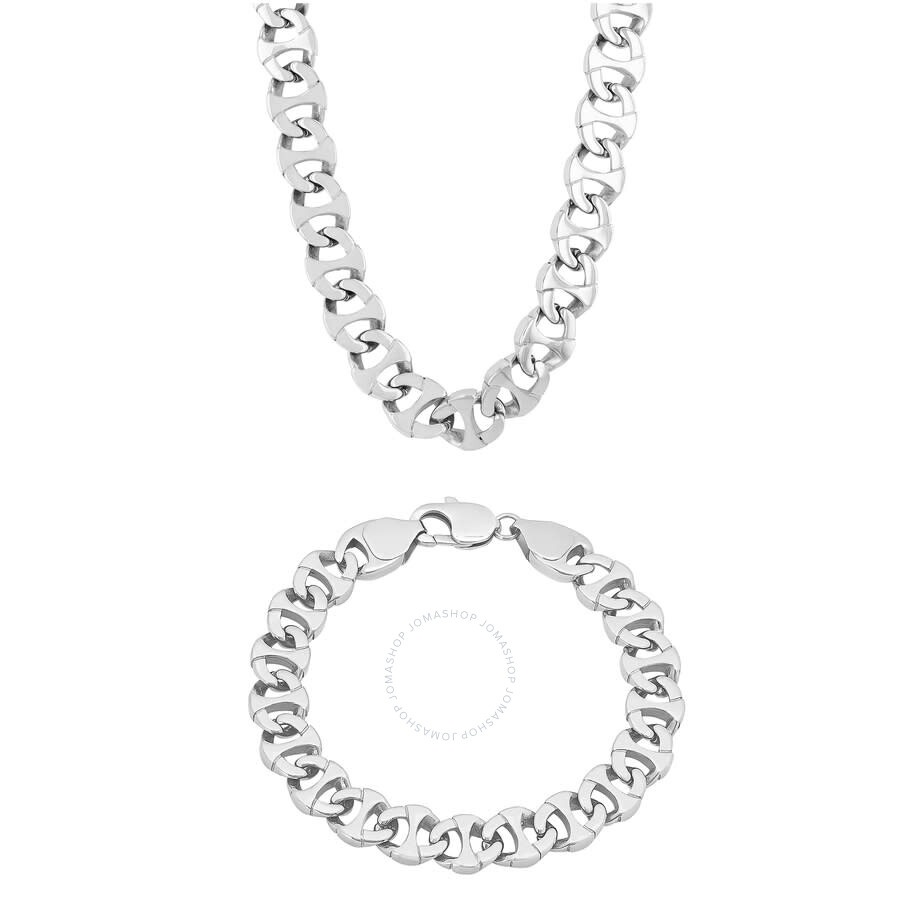 Robert Alton - Robert Alton Mariner Link Chain Stainless Steel Men's Jewelry Set - 3