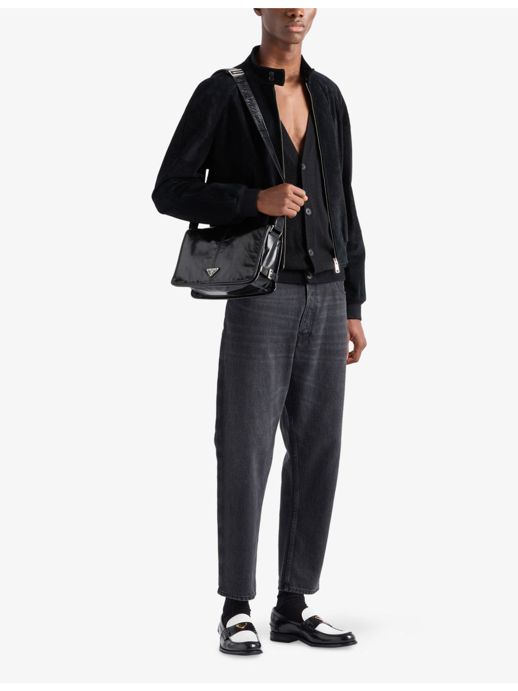 Branded-Plaque Patent-Leather Shoulder Bag - 2