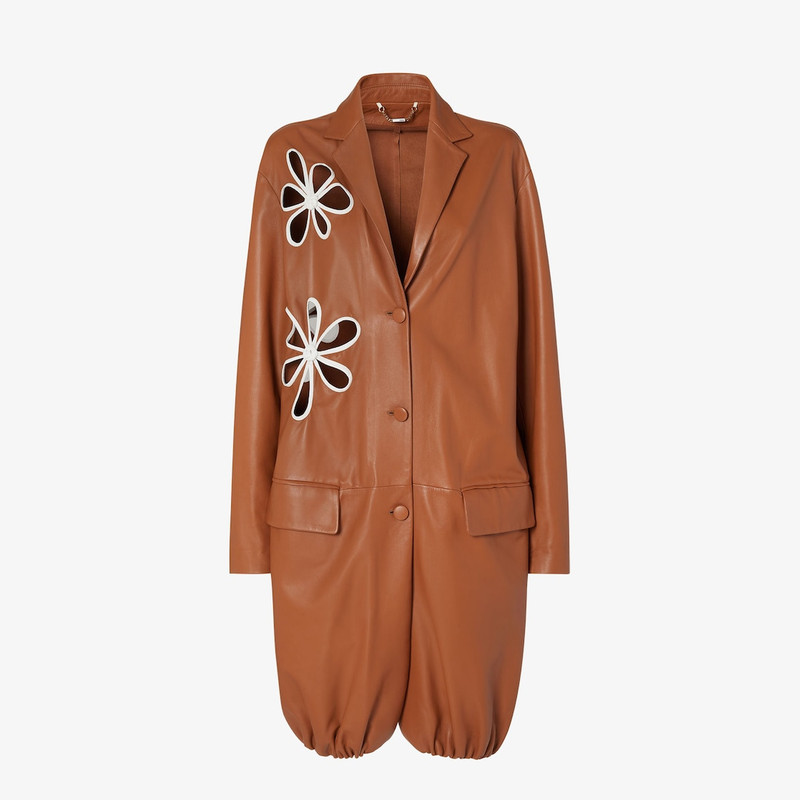 Overcoat Brown nappa leather overcoat 1