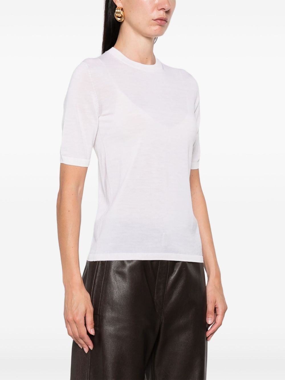 short-sleeve wool top - 3