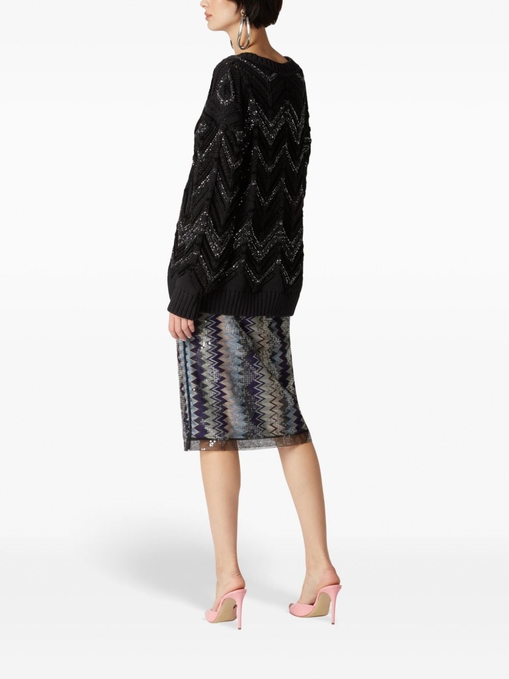 Lurex/sequin-embellished jumper - 3