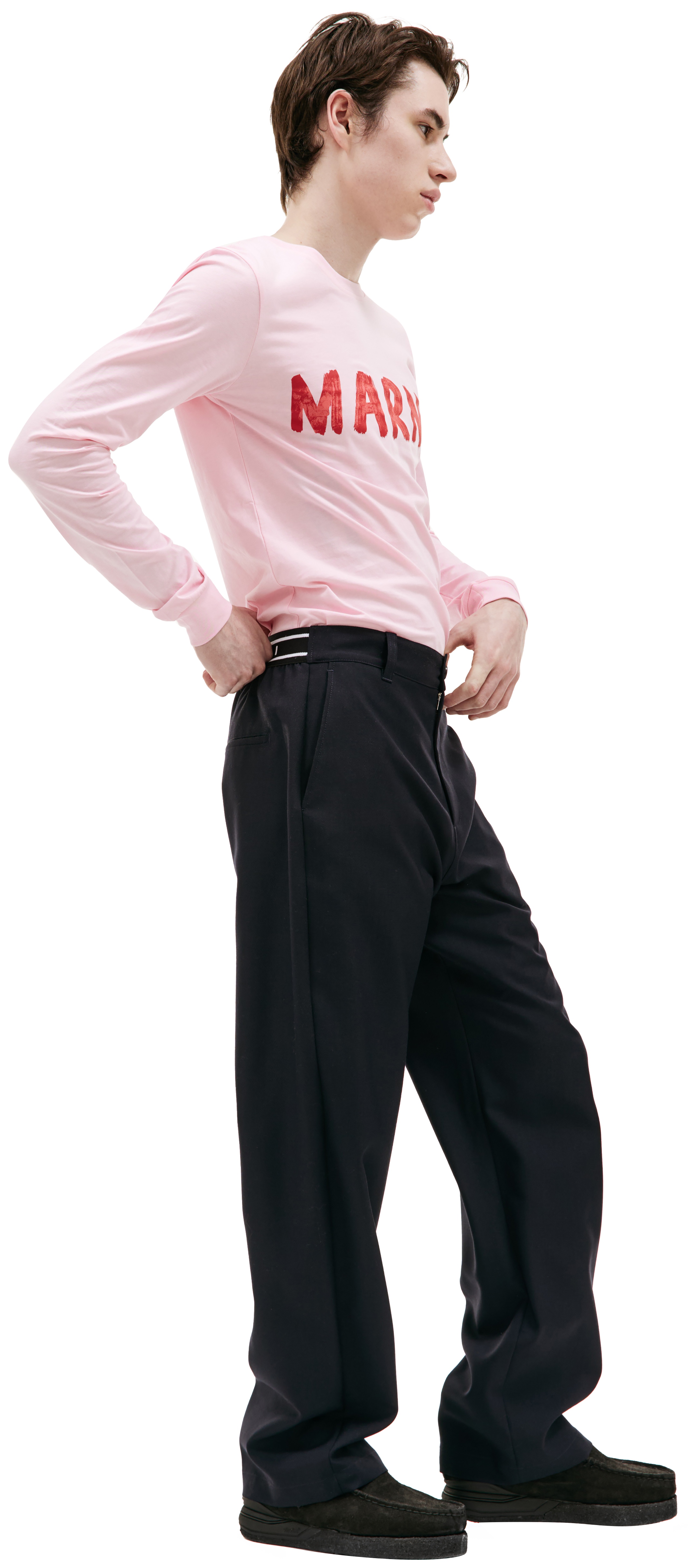 NAVY STRAIGHT TROUSERS - 2