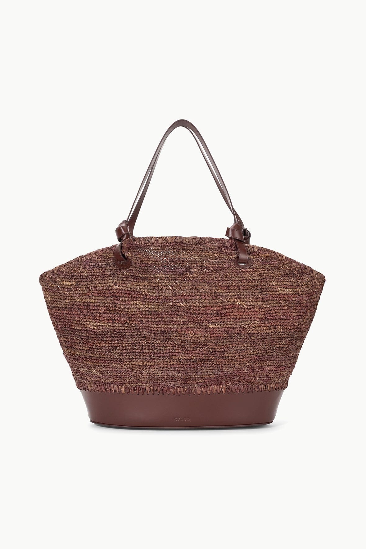 STAUD SQUILLO RAFFIA TOTE MAHOGANY - 1
