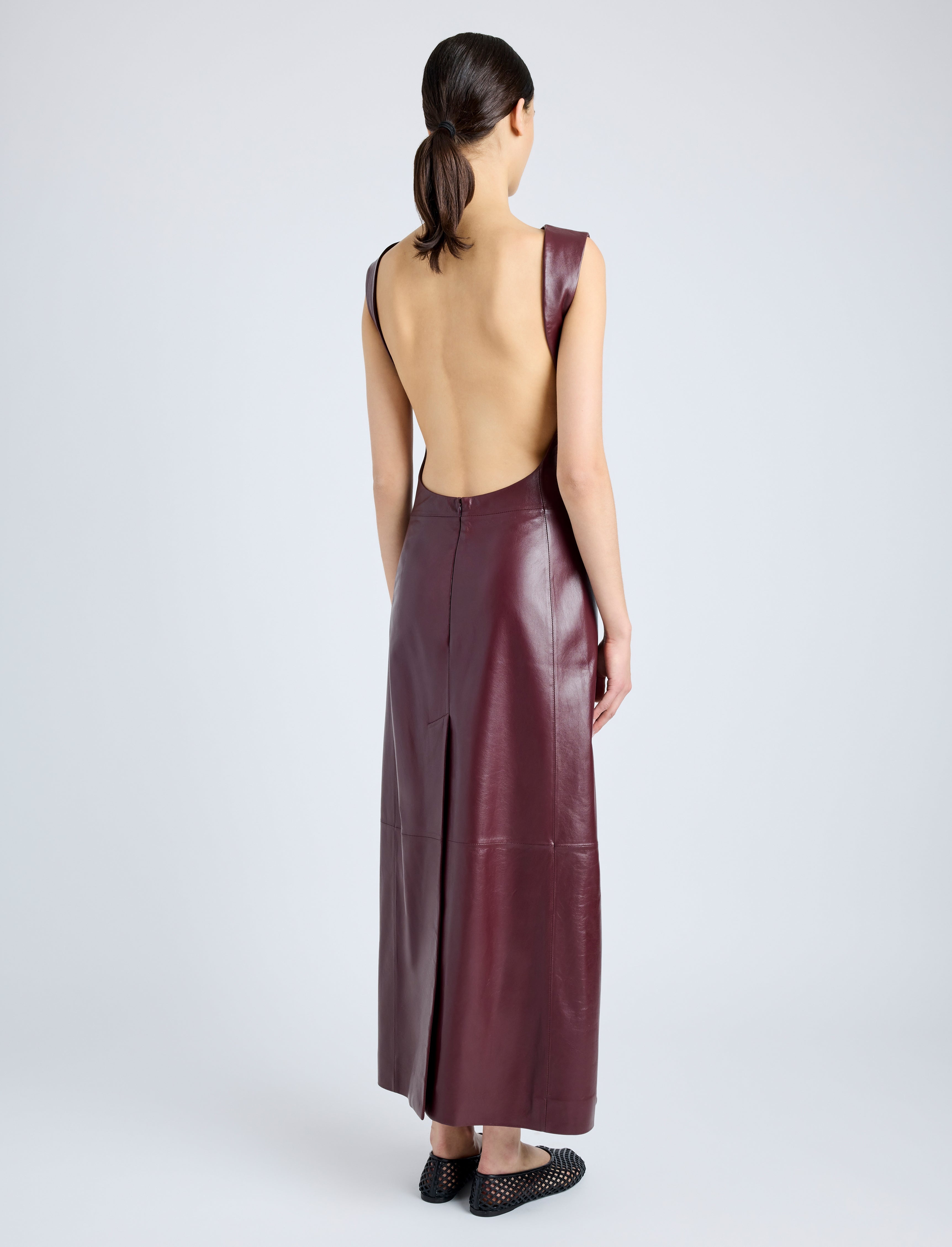 Backless Leather Dress - 4