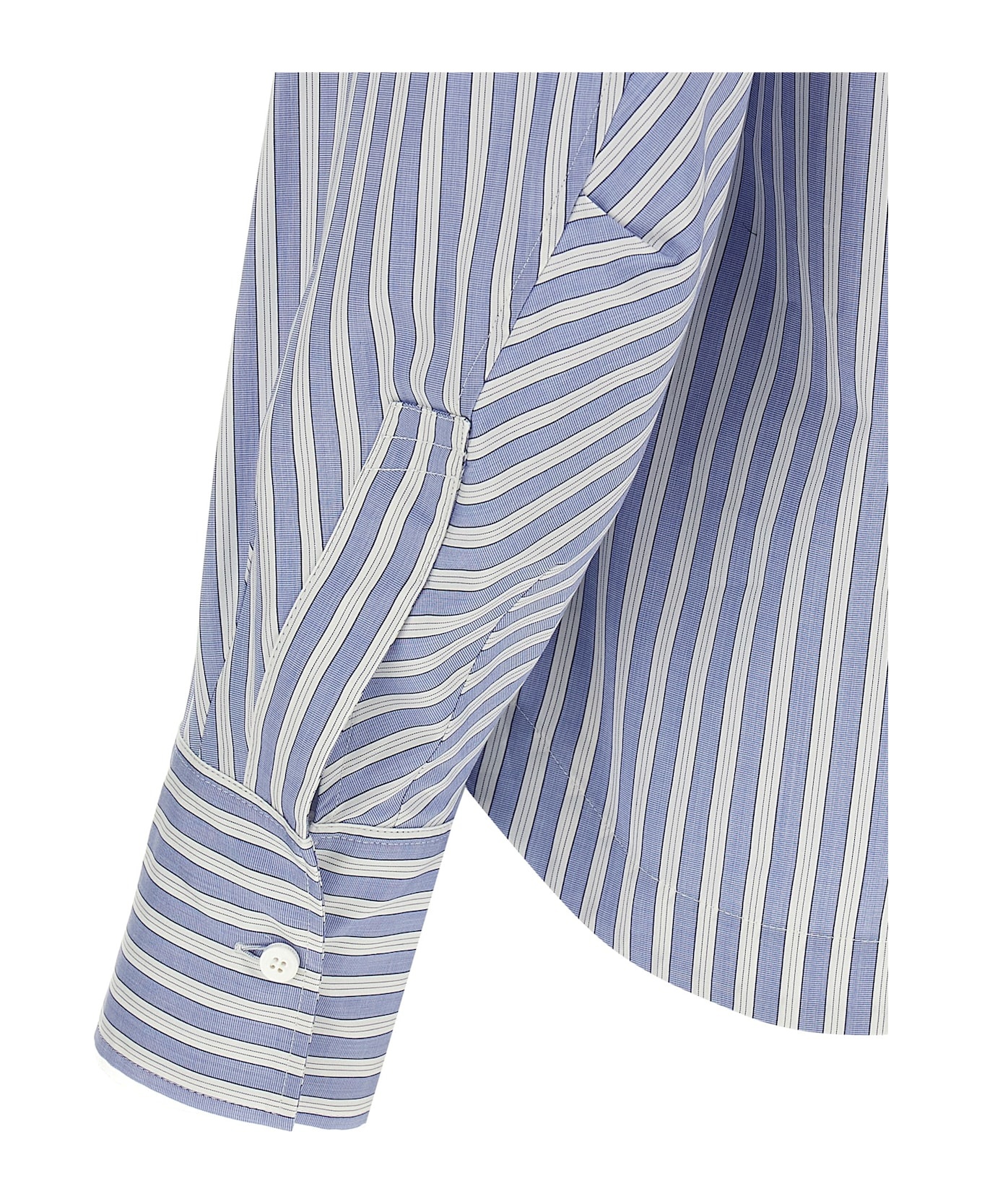 Tシャツ・カットソー THE ATTICO SS25 ELIZA STRIPED SHIRT (250WCH00014CCC051 870) THE ATTICO 'eliza' Shirt | italist | REVERSIBLE
