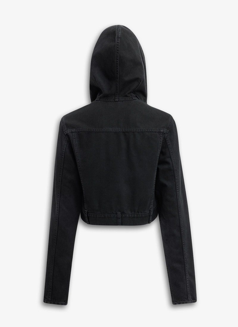 Alaïa CROPPED HOODED DENIM JACKET outlook