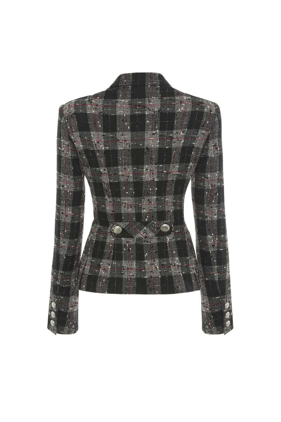 CHECKED LUREX WOOL JACKET - 2