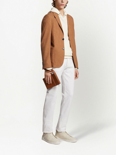 ZEGNA fine-knit cotton-cashmere hoodie outlook