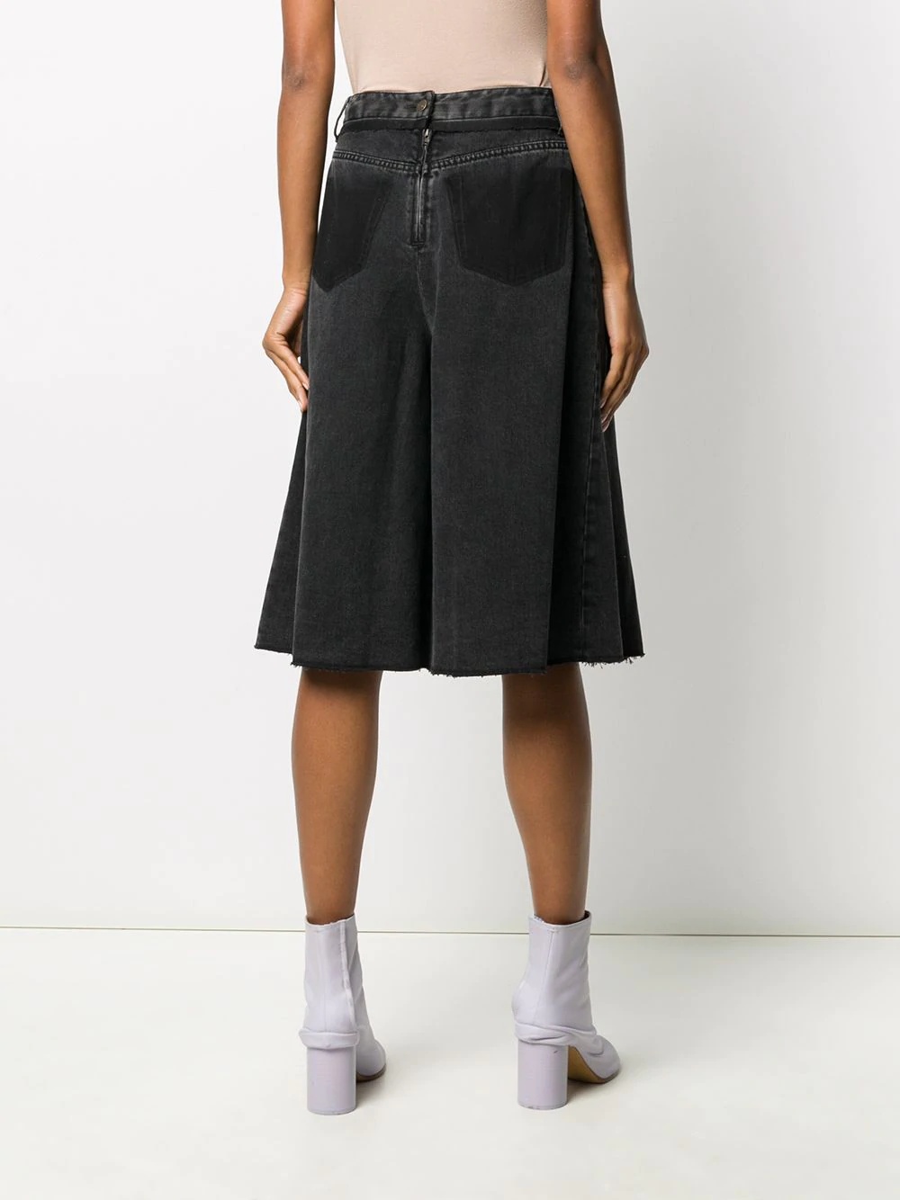 pleated denim culottes - 4