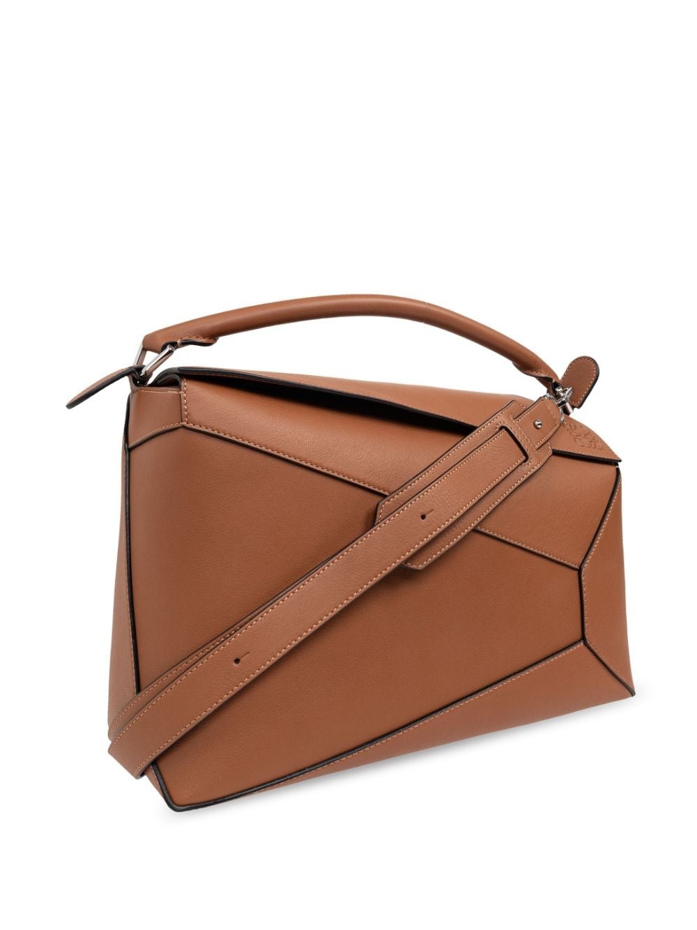Puzzle leather tote bag - 4