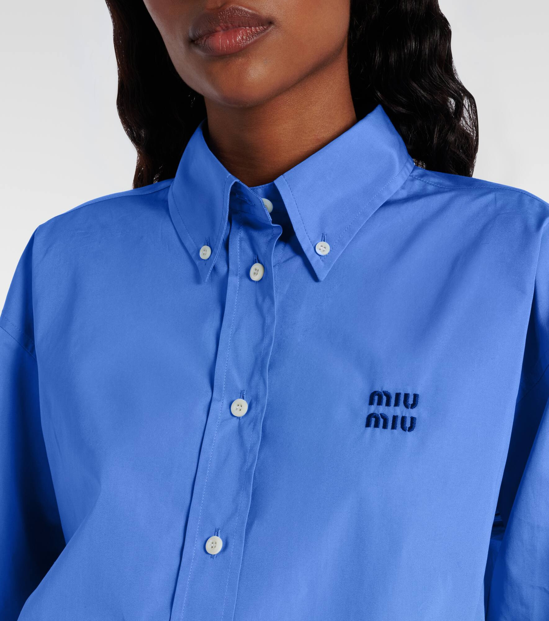Cropped cotton poplin shirt - 4