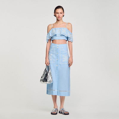 Sandro EMBROIDERED MAXI SKIRT outlook
