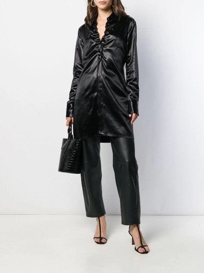 Bottega Veneta ruched-front long satin shirt outlook