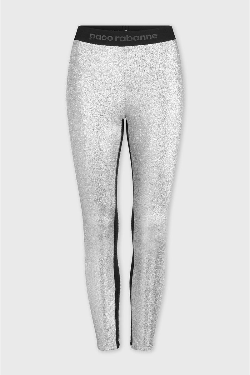 BODYLINE LEGGINGS IN SILVER LUREX JERSEY - 4