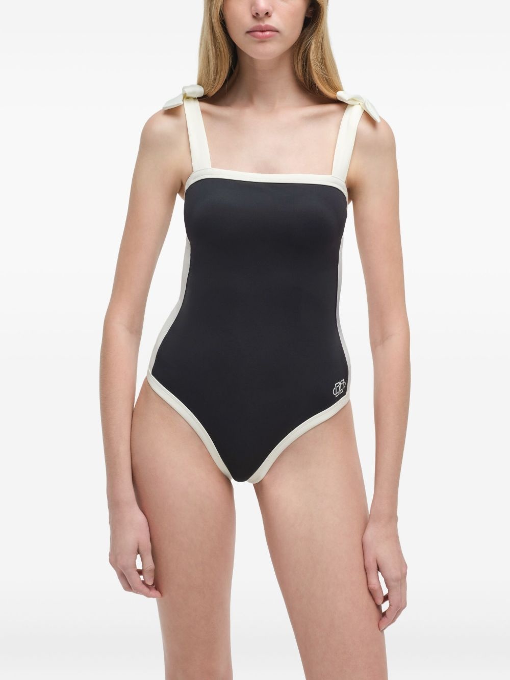 colour-blocked tie-strap swimsuit - 5