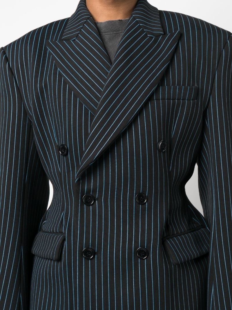 Molton striped double-breasted blazer - 5