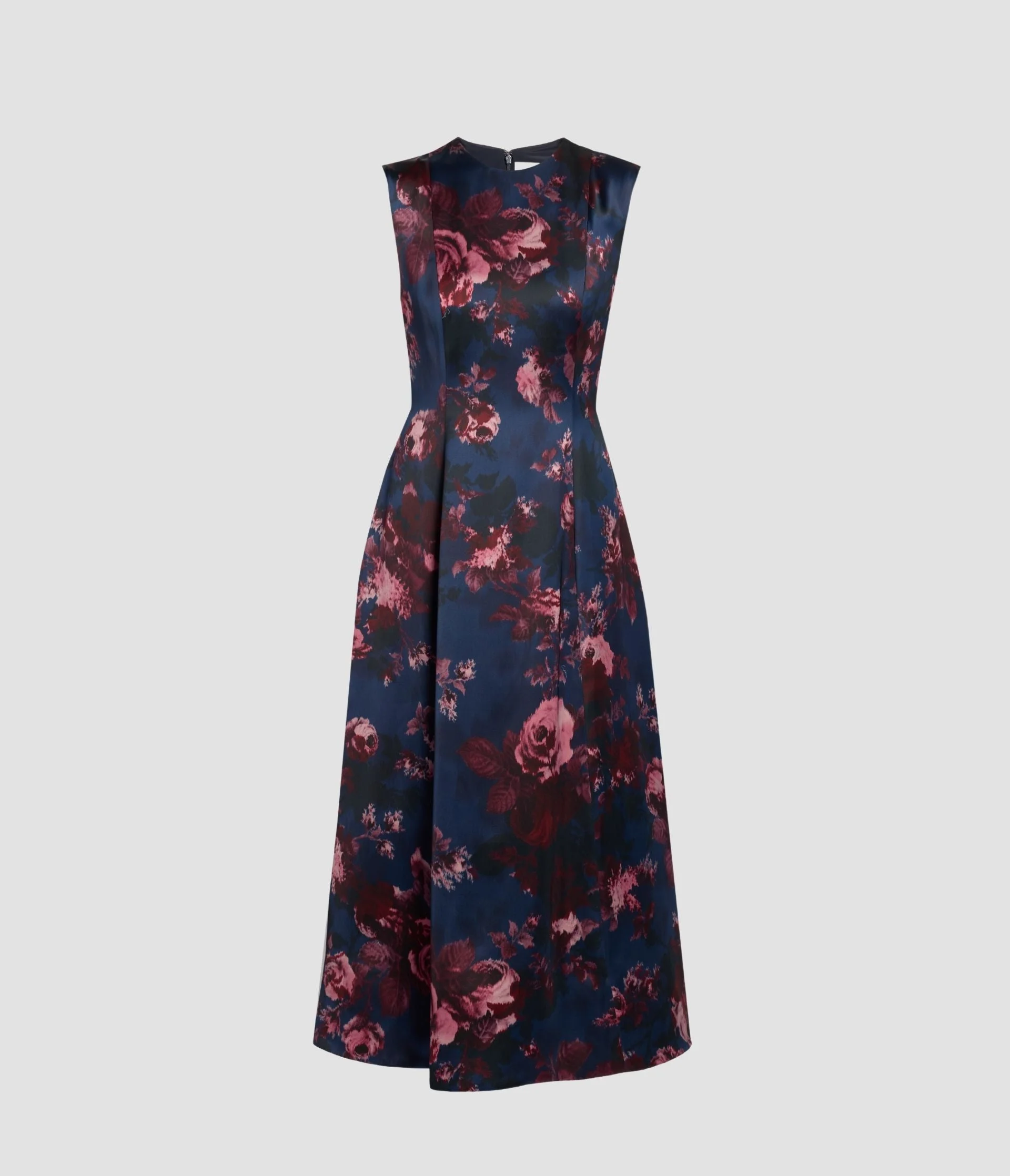 FLORAL DUCHESS SLEEVELESS MIDI DRESS - 1