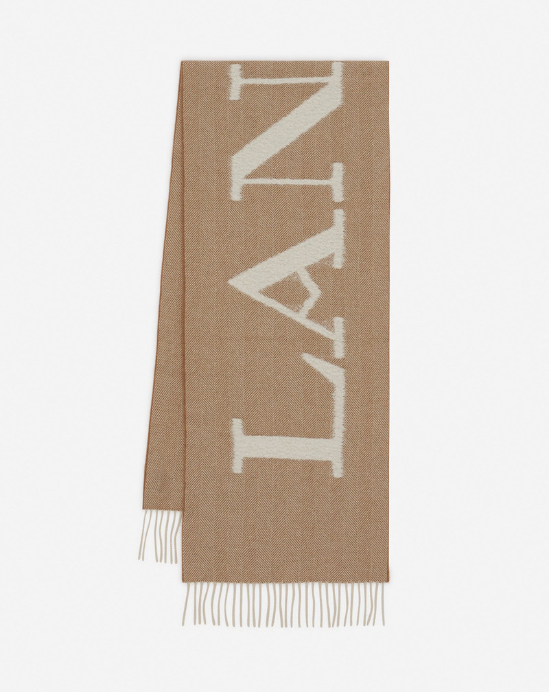 LANVIN SIGNATURE FRINGED WOOL SCARF 1