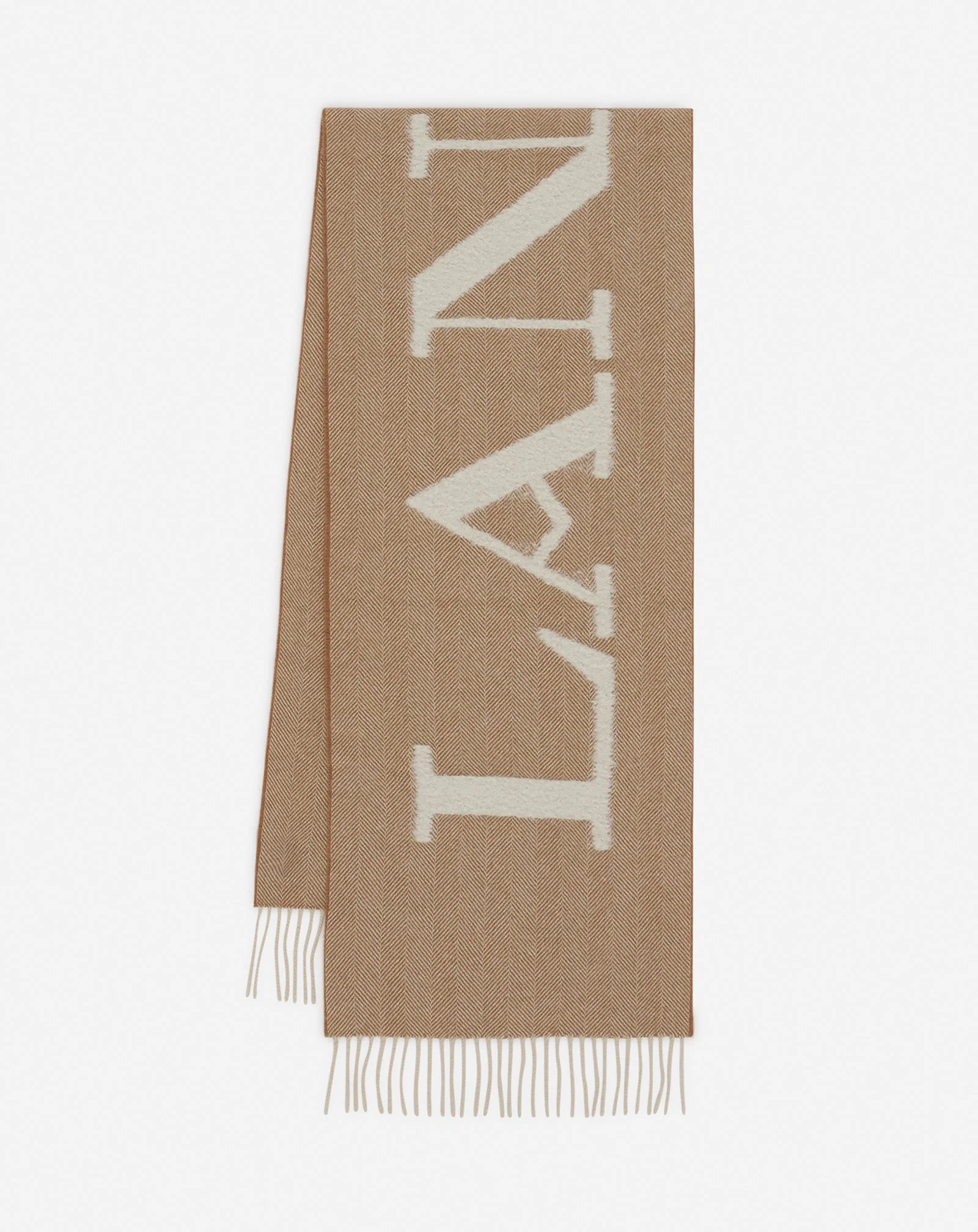 LANVIN SIGNATURE FRINGED WOOL SCARF - 1