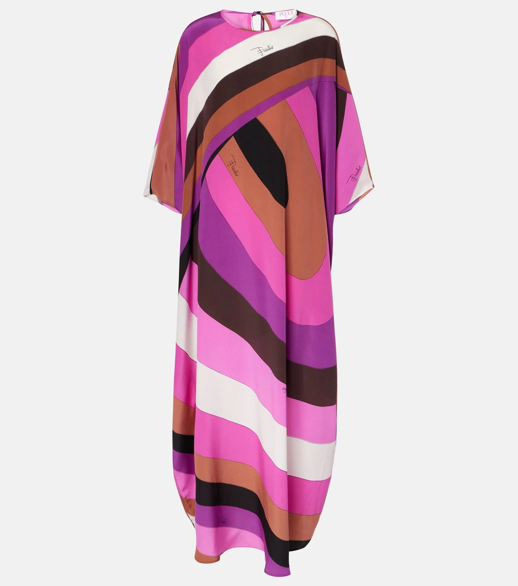 Iride-print silk kaftan - 1