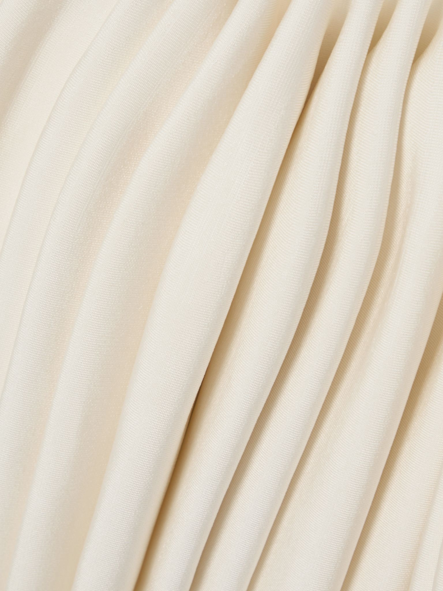 Pleated jersey and stretch-knit mini dress Ivory - 4