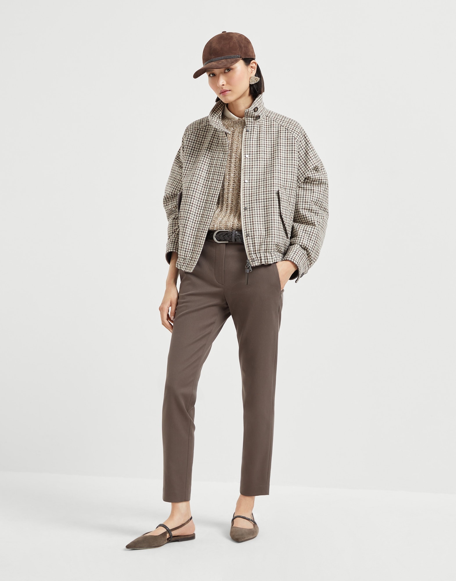Virgin wool checked flannel bomber jacket with Thermore® padding - 5