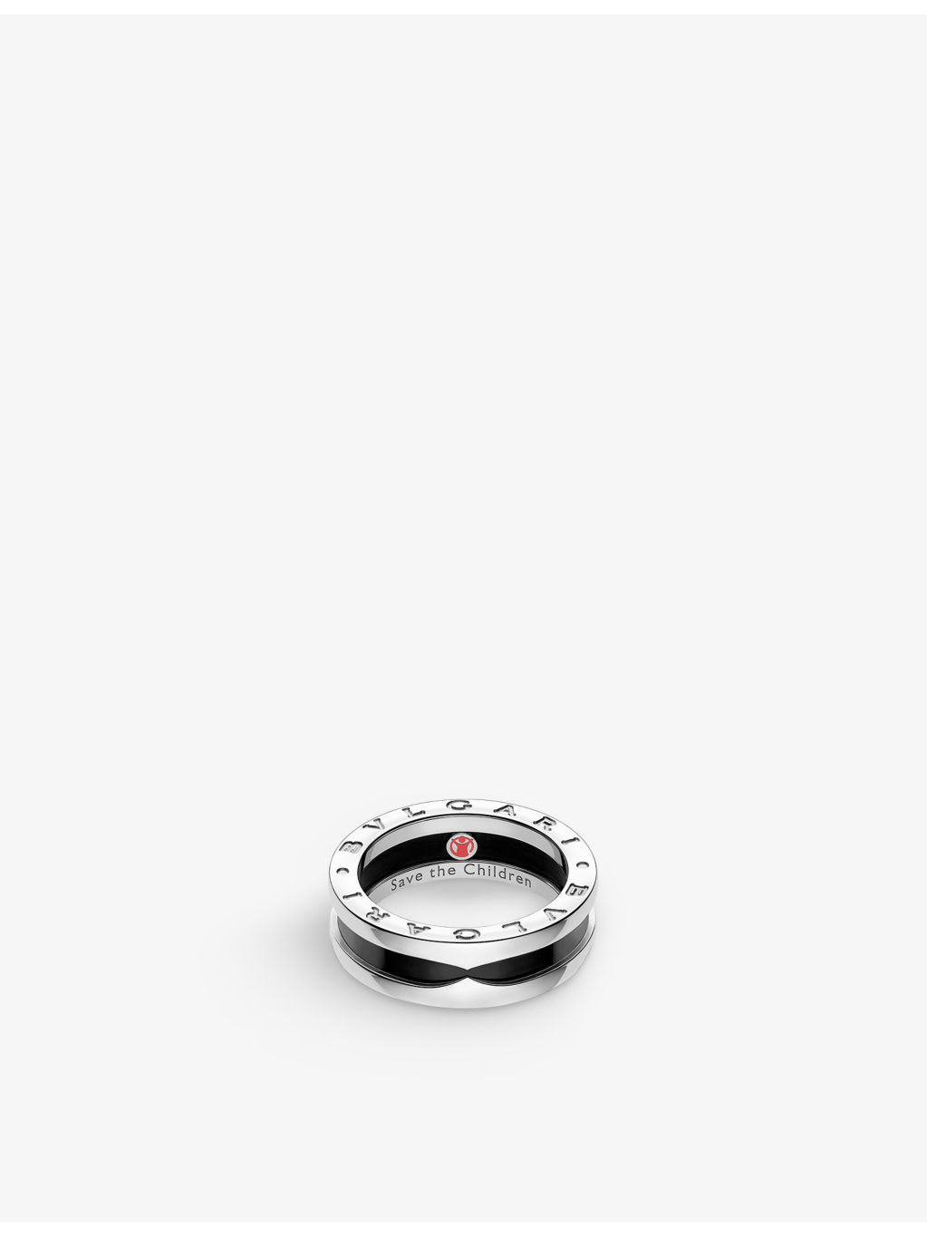 Save the Children sterling silver and black ceramic one-band ring - 2