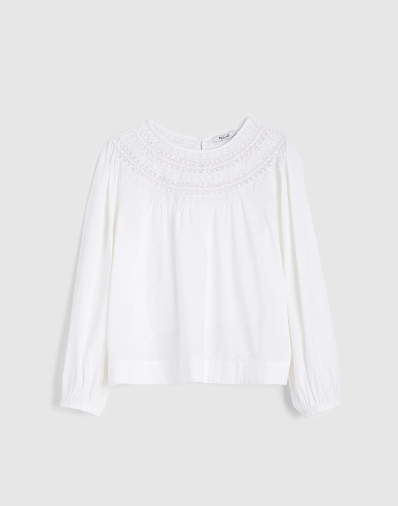 Lace-Insert High-Neck Top 1