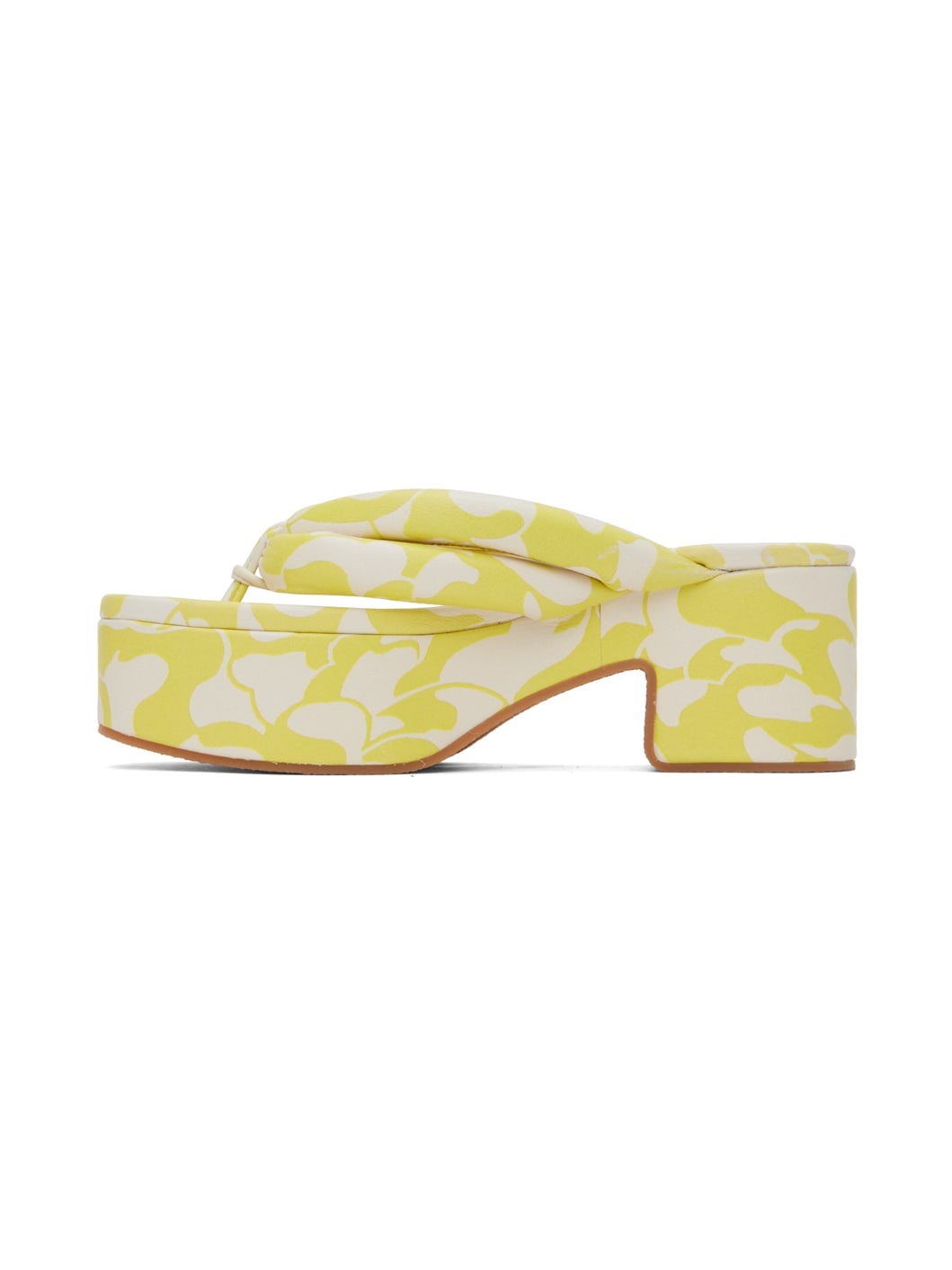 Yellow Platform Thong Sandals - 3