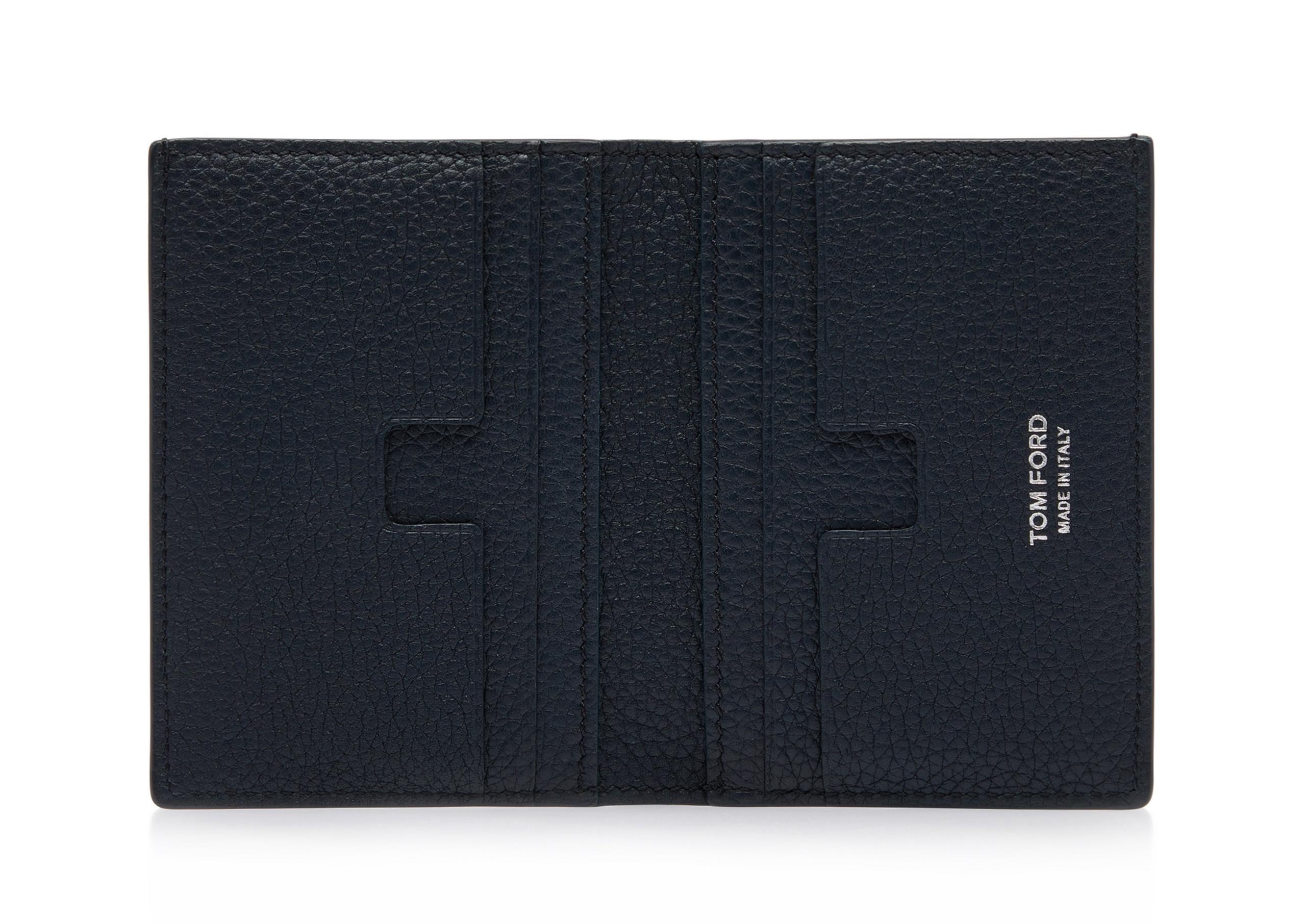 GRAIN LEATHER FOLDING CARDHOLDER - 2