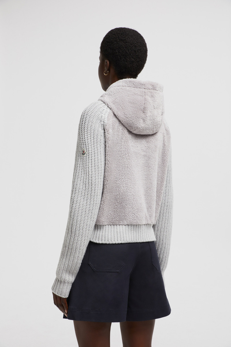 Padded Wool & Teddy Zip-up Hoodie 5