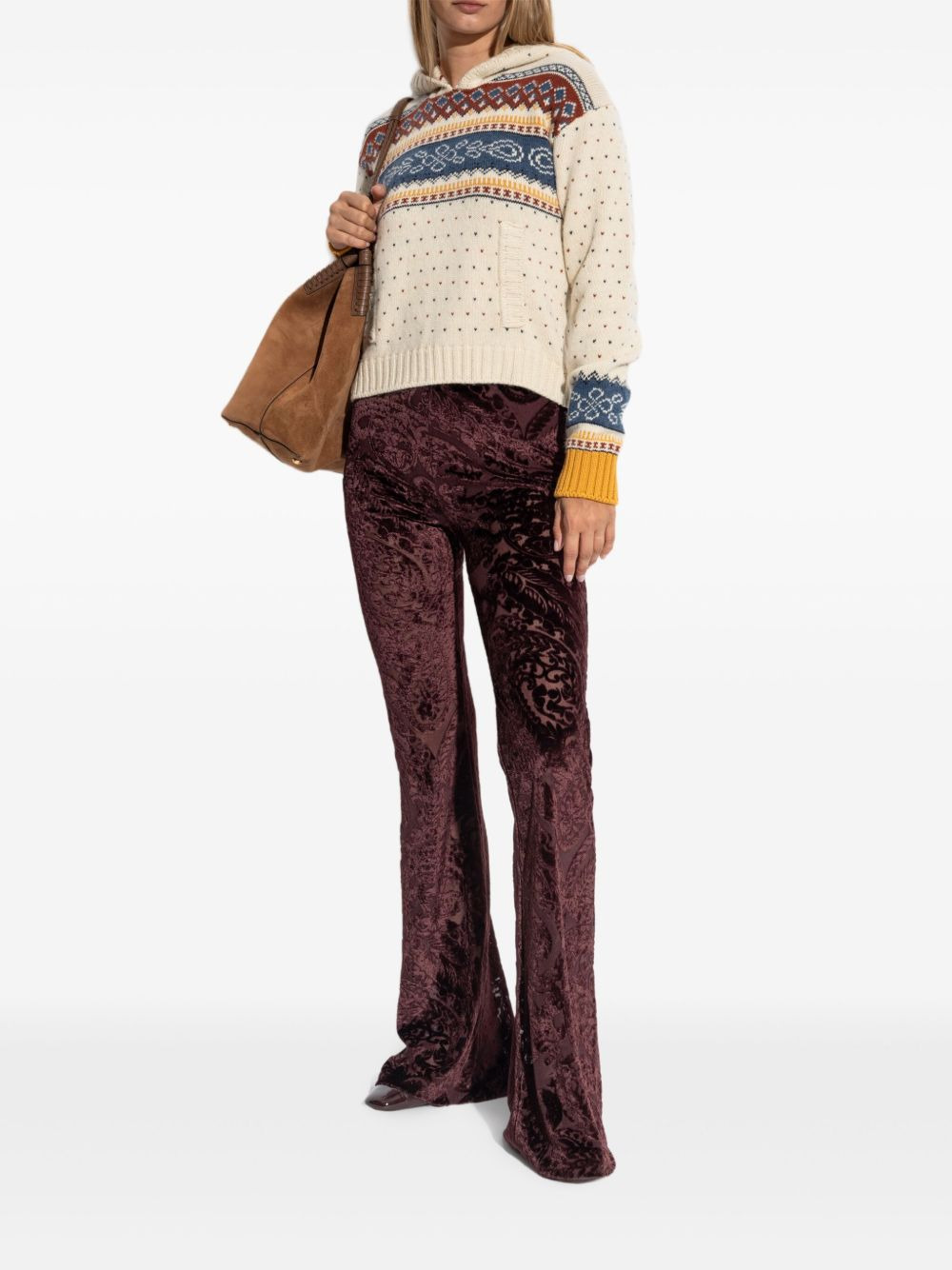 patterned hooded sweater - 2