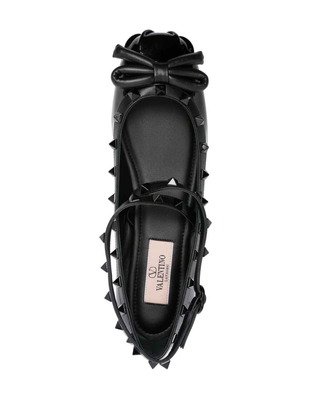 Rockstud patent leather ballerina shoes - 4